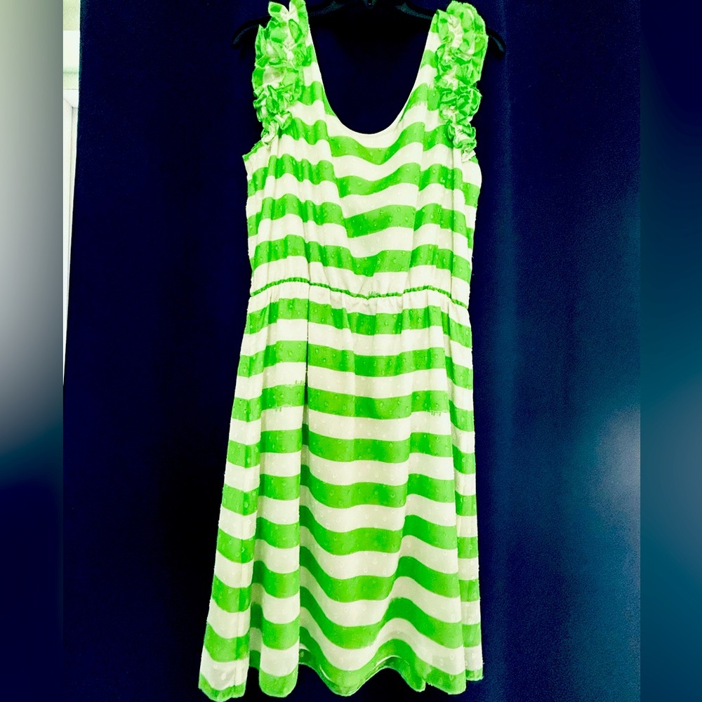 Lilly Pulitzer Green and White Striped Dress